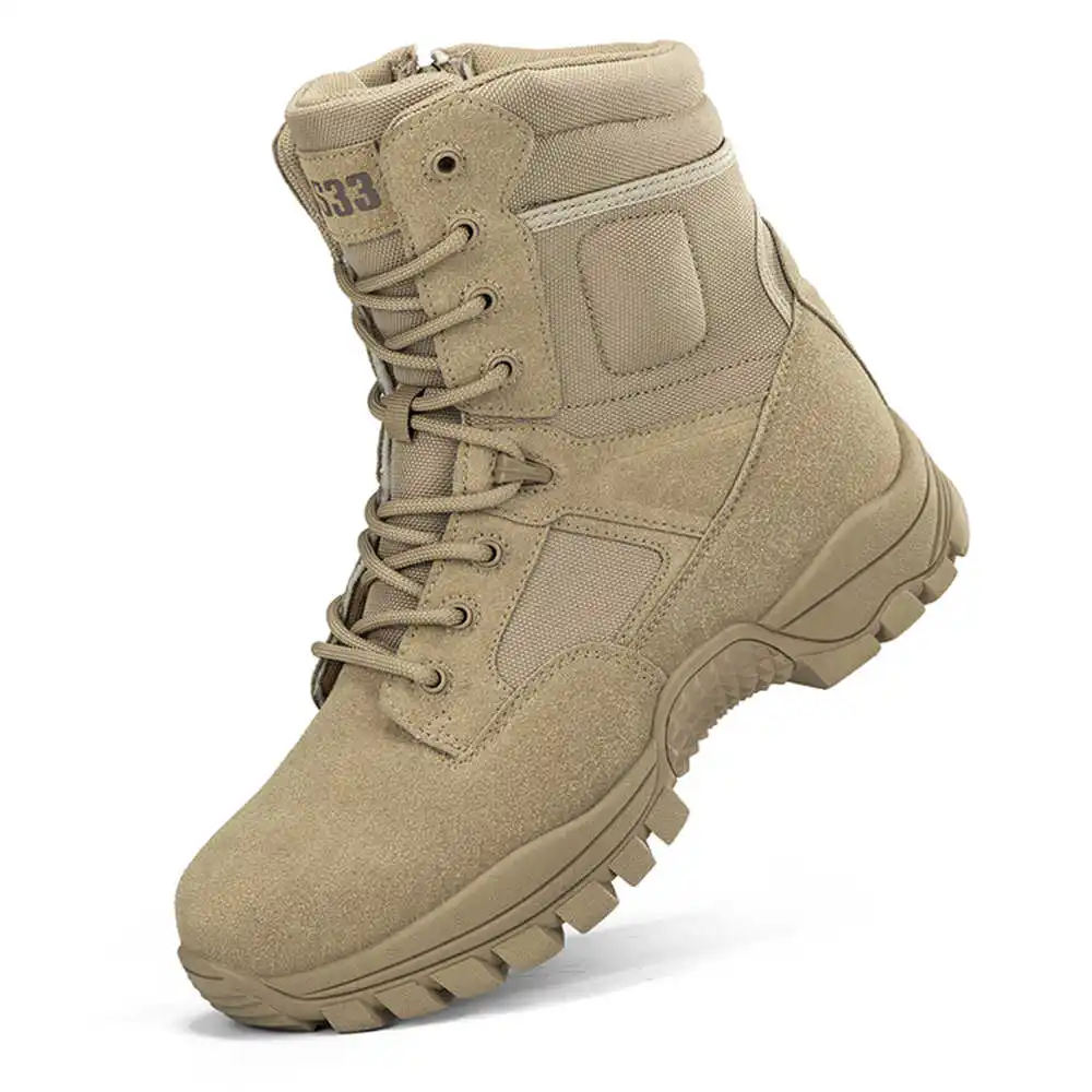 Yellow Streetwear Brand - Nonslip Genuine Leather Hiking Boots Designer